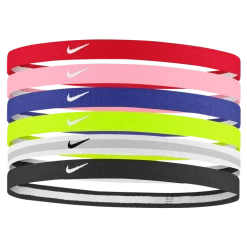NIKE SWOOSH SPORT HEADBANDS 6 PK TIPPED, Svedbånd, Rød