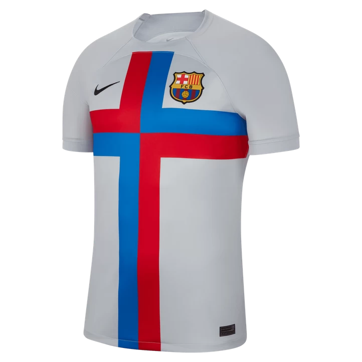 Nike FC Barcelona Dri-FIT Stadium Jersey Short Sleeve 3RD 22/23, Fodbolddragt, Herre, Grå 9 Nike FC Barcelona Dri-FIT Stadium Jersey Short Sleeve 3RD 22/23, Fodbolddragt, Herre, Grå - Billede 7