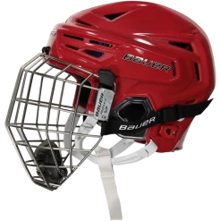 Bauer Re-Akt 150 Helmet Combo 23/24, Hockeyhjelm, Senior, Rød