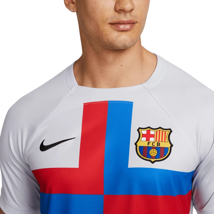 Nike FC Barcelona Dri-FIT Stadium Jersey Short Sleeve 3RD 22/23, Fodbolddragt, Herre, Grå 5 Nike FC Barcelona Dri-FIT Stadium Jersey Short Sleeve 3RD 22/23, Fodbolddragt, Herre, Grå - Billede 3