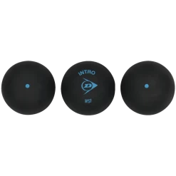Dunlop Intro Blister 3-ball, Squashbolde, Sort