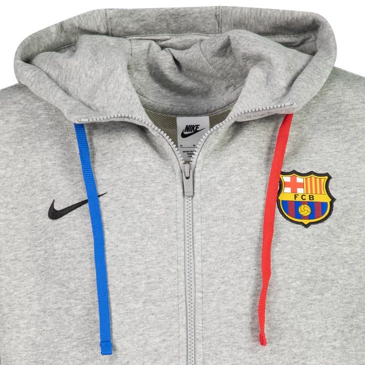 Nike FC Barcelona NSW Club Hoodie Full Zip FT Champions League, Hættejakke, Herre, Grå 11 Nike FC Barcelona NSW Club Hoodie Full Zip FT Champions League, Hættejakke, Herre, Grå - Billede 9