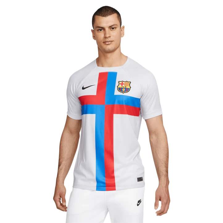 Nike FC Barcelona Dri-FIT Stadium Jersey Short Sleeve 3RD 22/23, Fodbolddragt, Herre, Grå 3 Nike FC Barcelona Dri-FIT Stadium Jersey Short Sleeve 3RD 22/23, Fodbolddragt, Herre, Grå