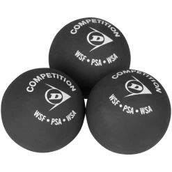 Dunlop Competition Blister 3-ball, Squashbolde, Sort