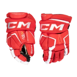 CCM TACKS AS-V PRO Junior Hockey Gloves, Hockeyhandske Junior, RED/WHITE