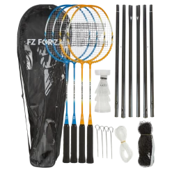FZ FORZA Fun Summer Set 4 Pcs. + Net, Badmintonsæt Med Net, Sort